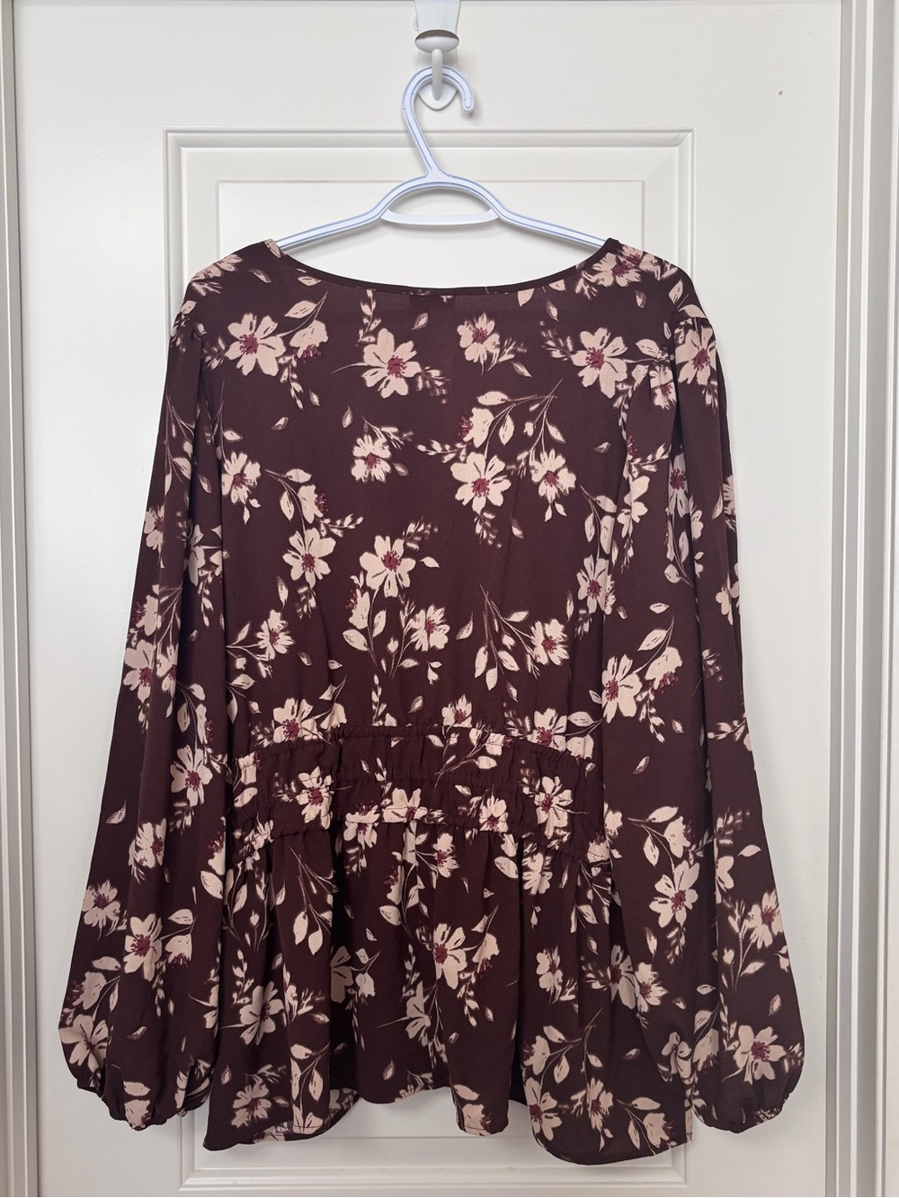 TORRID Brown Floral Peplum Blouse - Picture 3 of 3